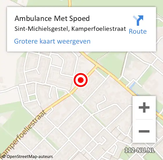 Locatie op kaart van de 112 melding: Ambulance Met Spoed Naar Sint-Michielsgestel, Kamperfoeliestraat op 31 oktober 2017 14:07