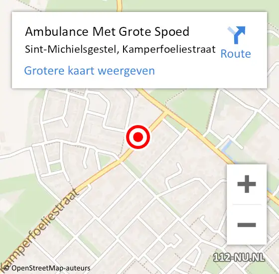 Locatie op kaart van de 112 melding: Ambulance Met Grote Spoed Naar Sint-Michielsgestel, Kamperfoeliestraat op 31 oktober 2017 14:13