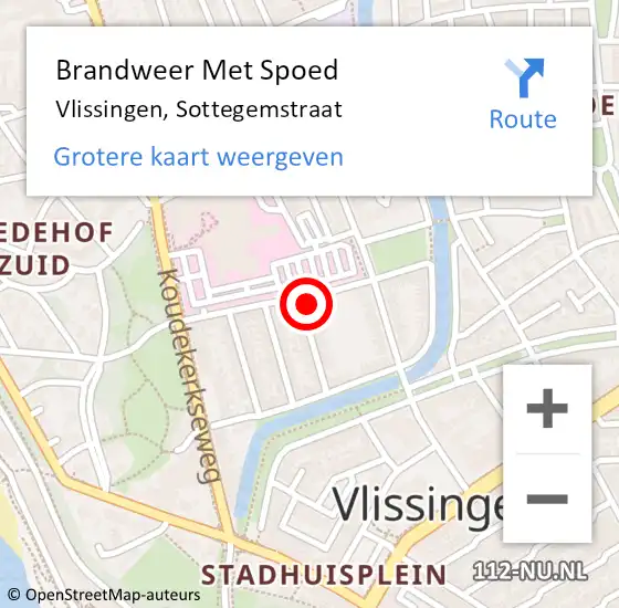 Locatie op kaart van de 112 melding: Brandweer Met Spoed Naar Vlissingen, Sottegemstraat op 31 oktober 2017 18:19