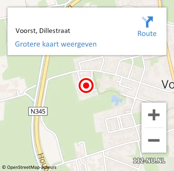 Locatie op kaart van de 112 melding:  Voorst, Dillestraat op 5 februari 2014 17:39