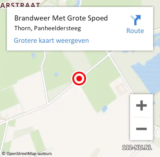 Locatie op kaart van de 112 melding: Brandweer Met Grote Spoed Naar Thorn, Panheeldersteeg op 31 oktober 2017 20:17