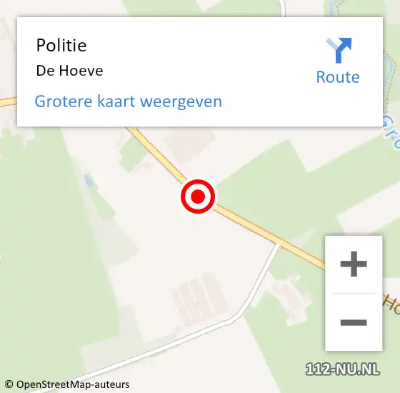 Locatie op kaart van de 112 melding: Politie De Hoeve op 31 oktober 2017 20:34