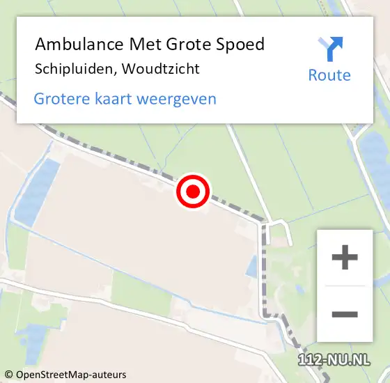 Locatie op kaart van de 112 melding: Ambulance Met Grote Spoed Naar Schipluiden, Woudtzicht op 31 oktober 2017 20:49