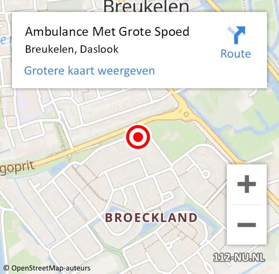 Locatie op kaart van de 112 melding: Ambulance Met Grote Spoed Naar Breukelen, Daslook op 31 oktober 2017 21:34