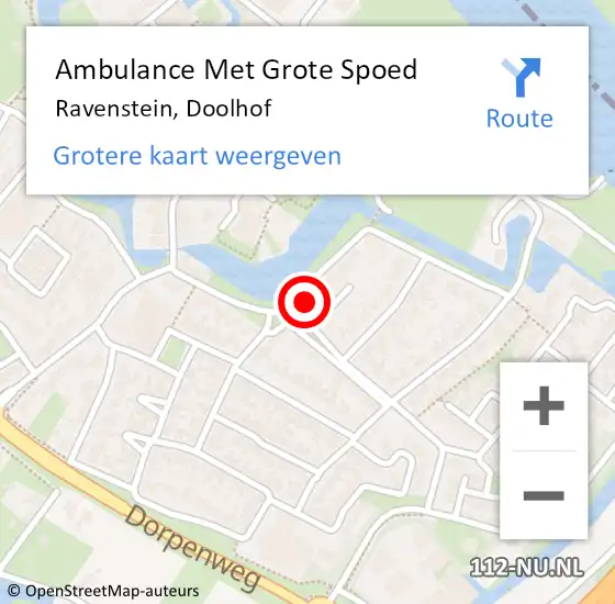 Locatie op kaart van de 112 melding: Ambulance Met Grote Spoed Naar Ravenstein, Doolhof op 31 oktober 2017 22:06