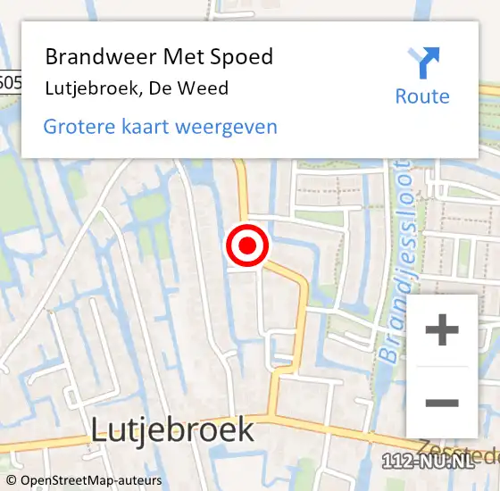 Locatie op kaart van de 112 melding: Brandweer Met Spoed Naar Lutjebroek, D. Weed op 1 november 2017 01:56