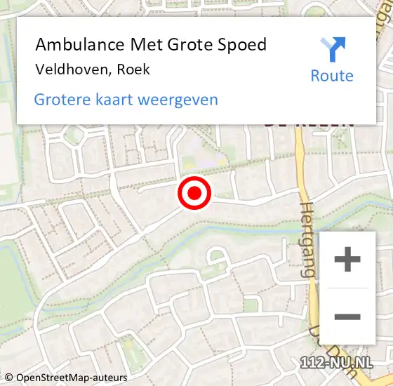 Locatie op kaart van de 112 melding: Ambulance Met Grote Spoed Naar Veldhoven, Roek op 1 november 2017 03:05