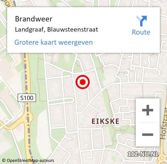 Locatie op kaart van de 112 melding: Brandweer Landgraaf, Blauwsteenstraat op 5 februari 2014 18:14