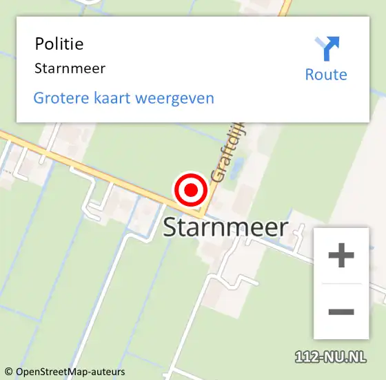 Locatie op kaart van de 112 melding: Politie Starnmeer op 1 november 2017 08:33