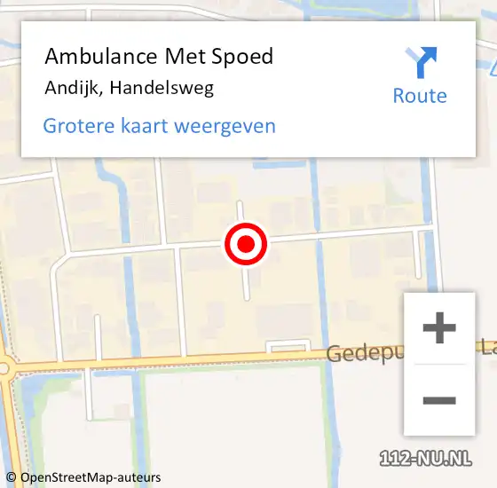 Locatie op kaart van de 112 melding: Ambulance Met Spoed Naar Andijk, Handelsweg op 1 november 2017 08:51