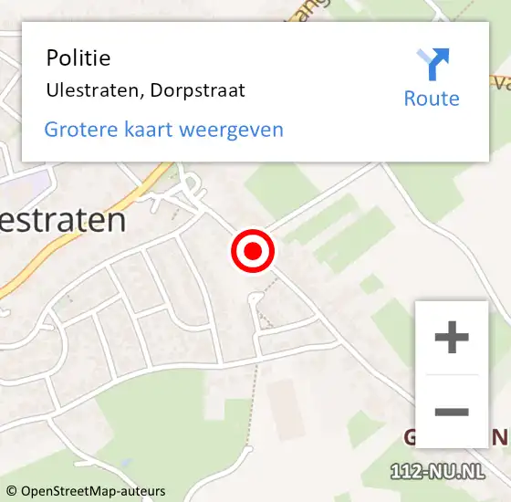 Locatie op kaart van de 112 melding: Politie Ulestraten, Dorpstraat op 1 november 2017 09:04