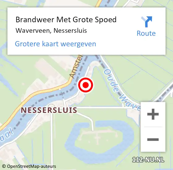 Locatie op kaart van de 112 melding: Brandweer Met Grote Spoed Naar Waverveen, Nessersluis op 1 november 2017 10:23