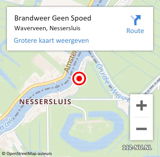 Locatie op kaart van de 112 melding: Brandweer Geen Spoed Naar Waverveen, Nessersluis op 1 november 2017 10:25