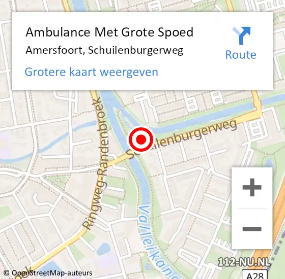 Locatie op kaart van de 112 melding: Ambulance Met Grote Spoed Naar Amersfoort, Schuilenburgerweg op 1 november 2017 10:36