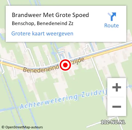 Locatie op kaart van de 112 melding: Brandweer Met Grote Spoed Naar Benschop, Benedeneind Zz op 1 november 2017 10:49