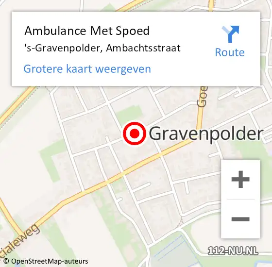 Locatie op kaart van de 112 melding: Ambulance Met Spoed Naar 's-Gravenpolder, Ambachtsstraat op 1 november 2017 11:33