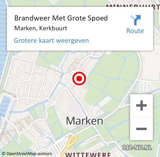 Locatie op kaart van de 112 melding: Brandweer Met Grote Spoed Naar Marken, Kerkbuurt op 1 november 2017 11:46