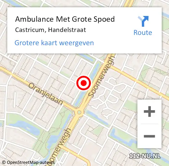 Locatie op kaart van de 112 melding: Ambulance Met Grote Spoed Naar Castricum, Handelstraat op 1 november 2017 13:16