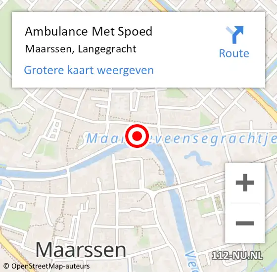 Locatie op kaart van de 112 melding: Ambulance Met Spoed Naar Maarssen, Langegracht op 1 november 2017 13:36
