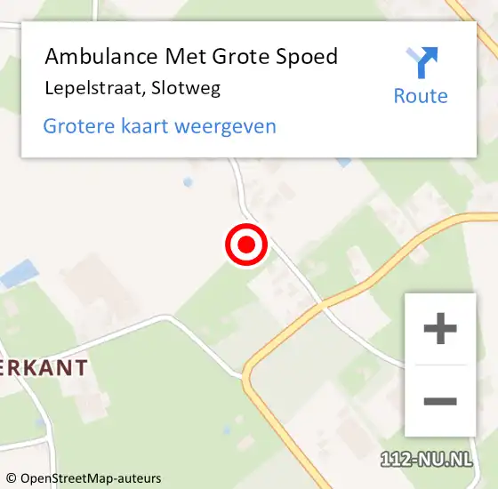 Locatie op kaart van de 112 melding: Ambulance Met Grote Spoed Naar Lepelstraat, Slotweg op 1 november 2017 13:58