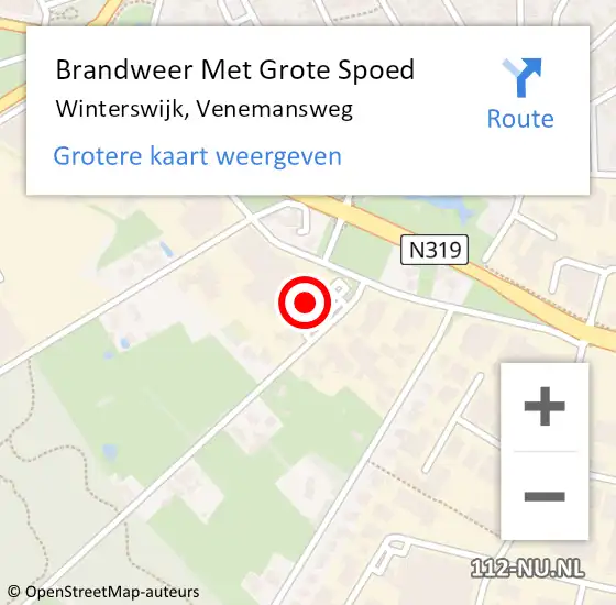 Locatie op kaart van de 112 melding: Brandweer Met Grote Spoed Naar Winterswijk, Venemansweg op 5 februari 2014 19:09