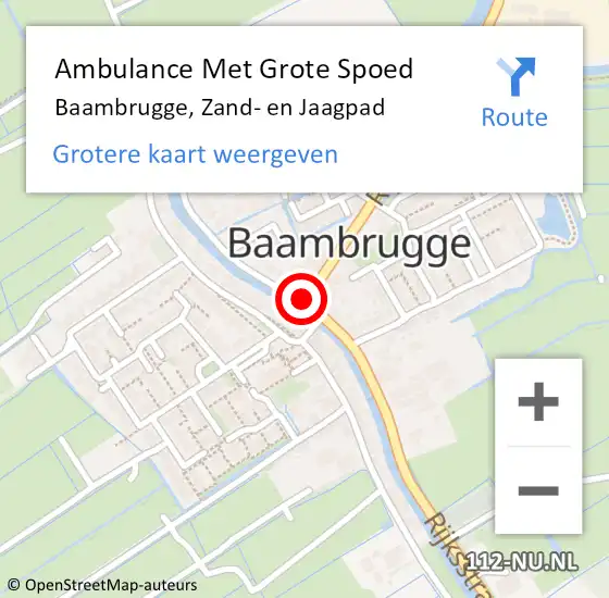 Locatie op kaart van de 112 melding: Ambulance Met Grote Spoed Naar Baambrugge, Zand- en Jaagpad op 1 november 2017 16:25