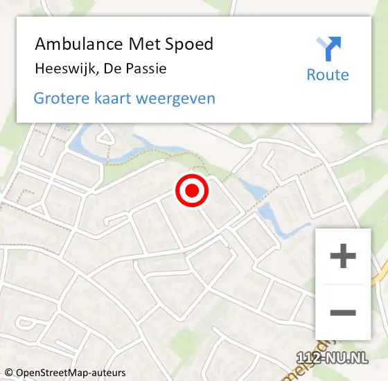 Locatie op kaart van de 112 melding: Ambulance Met Spoed Naar Heeswijk, De Passie op 5 februari 2014 19:21