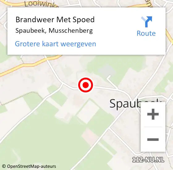 Locatie op kaart van de 112 melding: Brandweer Met Spoed Naar Spaubeek, Musschenberg op 1 november 2017 16:57