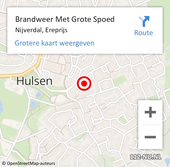 Locatie op kaart van de 112 melding: Brandweer Met Grote Spoed Naar Nijverdal, Ereprijs op 1 november 2017 17:33