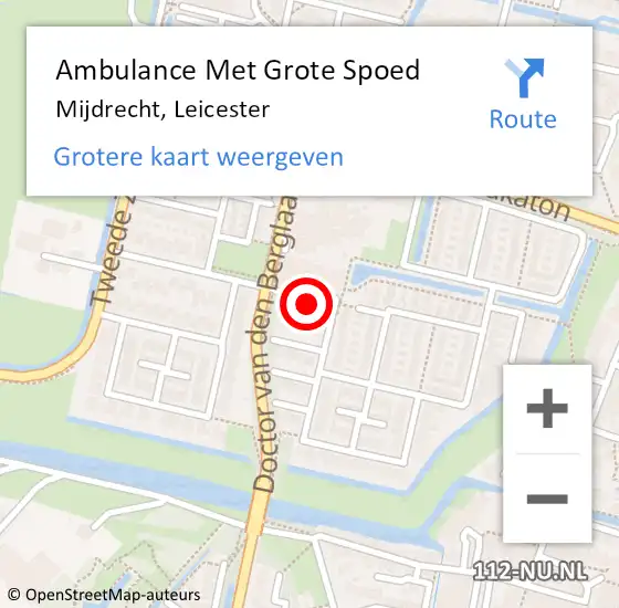 Locatie op kaart van de 112 melding: Ambulance Met Grote Spoed Naar Mijdrecht, Leicester op 1 november 2017 18:05