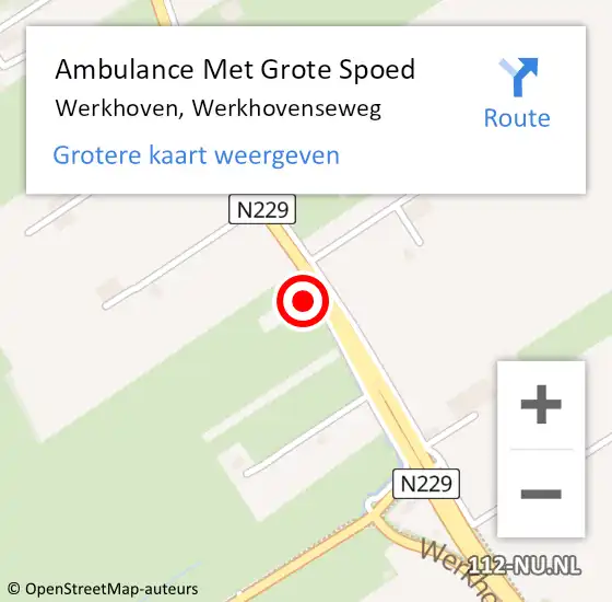 Locatie op kaart van de 112 melding: Ambulance Met Grote Spoed Naar Werkhoven, Werkhovenseweg op 1 november 2017 18:52