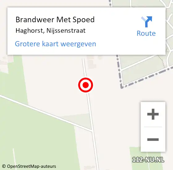 Locatie op kaart van de 112 melding: Brandweer Met Spoed Naar Haghorst, Nijssenstraat op 1 november 2017 19:31