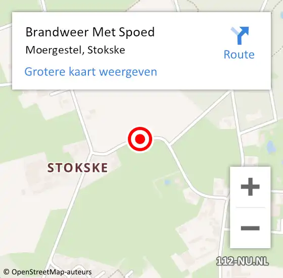 Locatie op kaart van de 112 melding: Brandweer Met Spoed Naar Moergestel, Stokske op 1 november 2017 19:34