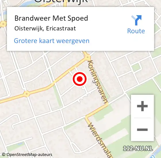 Locatie op kaart van de 112 melding: Brandweer Met Spoed Naar Oisterwijk, Ericastraat op 1 november 2017 19:35