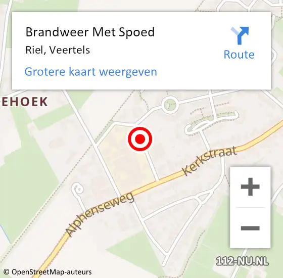 Locatie op kaart van de 112 melding: Brandweer Met Spoed Naar Riel, Veertels op 1 november 2017 19:36