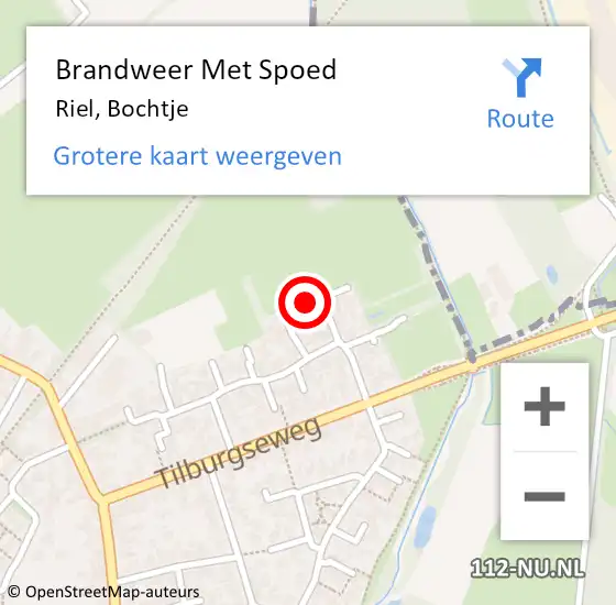 Locatie op kaart van de 112 melding: Brandweer Met Spoed Naar Riel, Bochtje op 1 november 2017 19:36