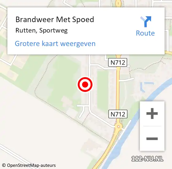 Locatie op kaart van de 112 melding: Brandweer Met Spoed Naar Rutten, Sportweg op 1 november 2017 19:52