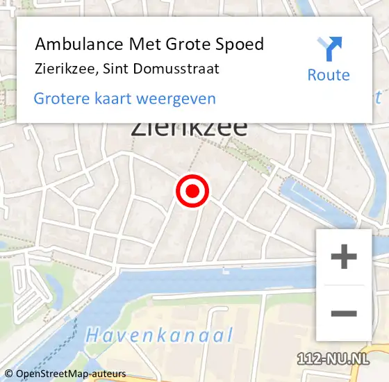 Locatie op kaart van de 112 melding: Ambulance Met Grote Spoed Naar Zierikzee, Sint Domusstraat op 1 november 2017 20:17