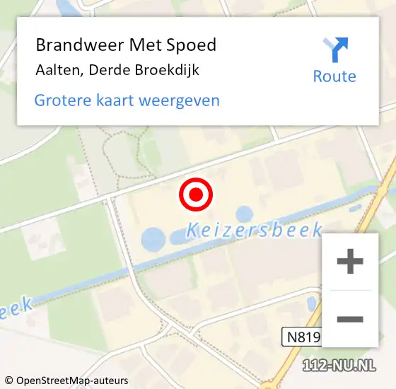 Locatie op kaart van de 112 melding: Brandweer Met Spoed Naar Aalten, Derde Broekdijk op 1 november 2017 20:20