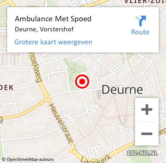 Locatie op kaart van de 112 melding: Ambulance Met Spoed Naar Deurne, Vorstershof op 2 november 2017 00:29