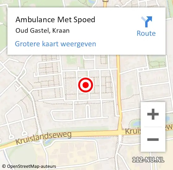 Locatie op kaart van de 112 melding: Ambulance Met Spoed Naar Oud Gastel, Kraan op 2 november 2017 02:32