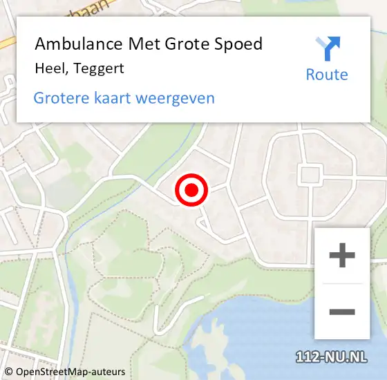 Locatie op kaart van de 112 melding: Ambulance Met Grote Spoed Naar Heel, Teggert op 2 november 2017 02:46