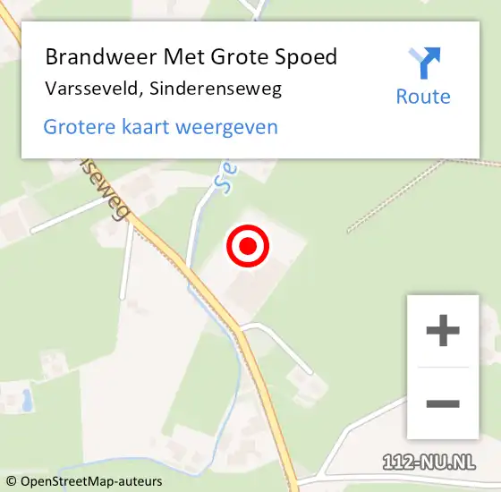 Locatie op kaart van de 112 melding: Brandweer Met Grote Spoed Naar Varsseveld, Sinderenseweg op 2 november 2017 02:52