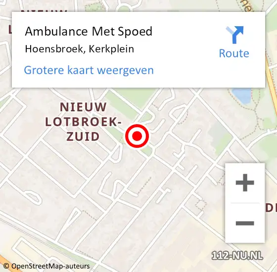 Locatie op kaart van de 112 melding: Ambulance Met Spoed Naar Hoensbroek, Kerkplein op 5 februari 2014 20:15