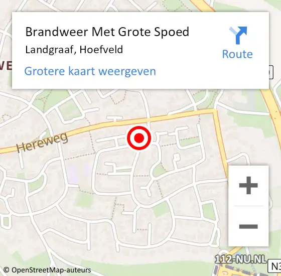 Locatie op kaart van de 112 melding: Brandweer Met Grote Spoed Naar Landgraaf, Hoefveld op 2 november 2017 07:54