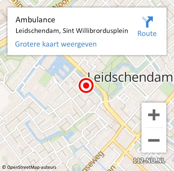 Locatie op kaart van de 112 melding: Ambulance Leidschendam, Sint Willibrordusplein op 2 november 2017 08:09