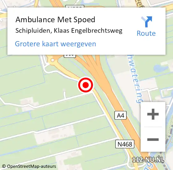 Locatie op kaart van de 112 melding: Ambulance Met Spoed Naar Schipluiden, Klaas Engelbrechtsweg op 2 november 2017 09:40