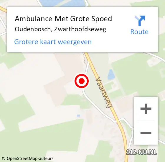 Locatie op kaart van de 112 melding: Ambulance Met Grote Spoed Naar Oudenbosch, Zwarthoofdseweg op 2 november 2017 10:40