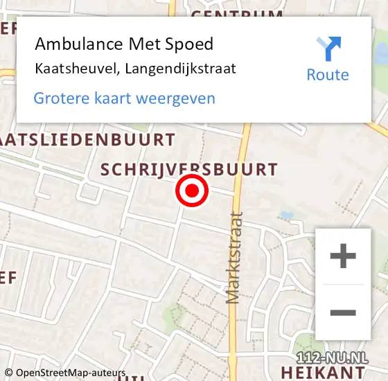 Locatie op kaart van de 112 melding: Ambulance Met Spoed Naar Kaatsheuvel, Langendijkstraat op 2 november 2017 11:13