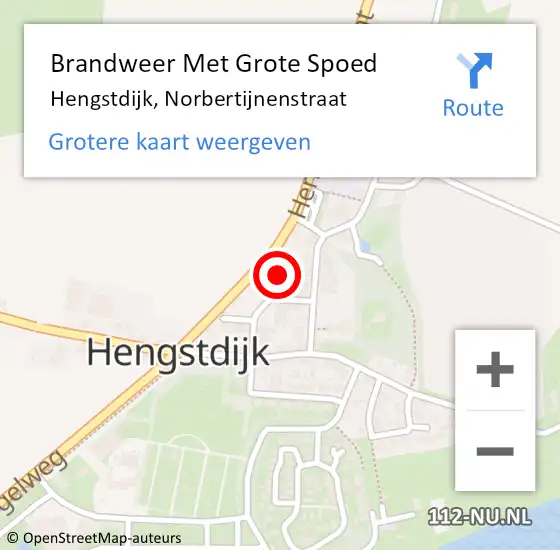 Locatie op kaart van de 112 melding: Brandweer Met Grote Spoed Naar Hengstdijk, Norbertijnenstraat op 2 november 2017 11:31